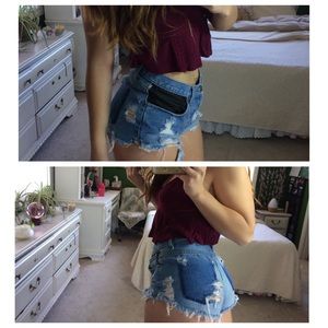 Ripped High Waisted Shorts